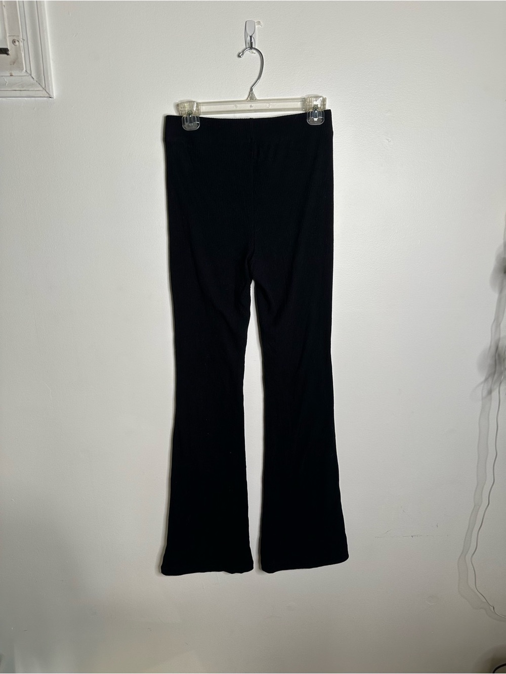 Old Navy Black Women's Flared Ribbed Pants sz small tall